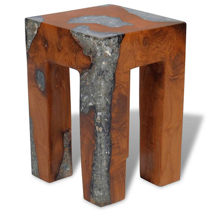 Stool | Multicolour | Solid teak wood | 30x30x40 cm | Classic/Traditional
