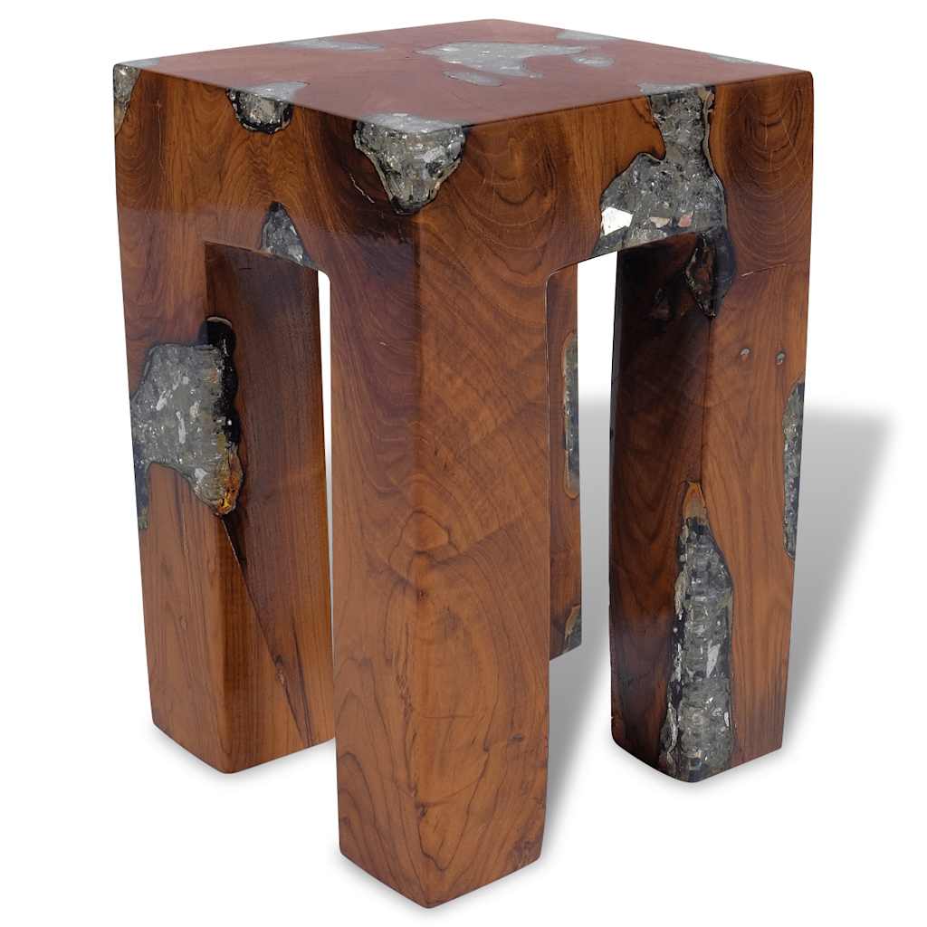Stool | Multicolour | Solid teak wood | 30x30x40 cm | Classic/Traditional