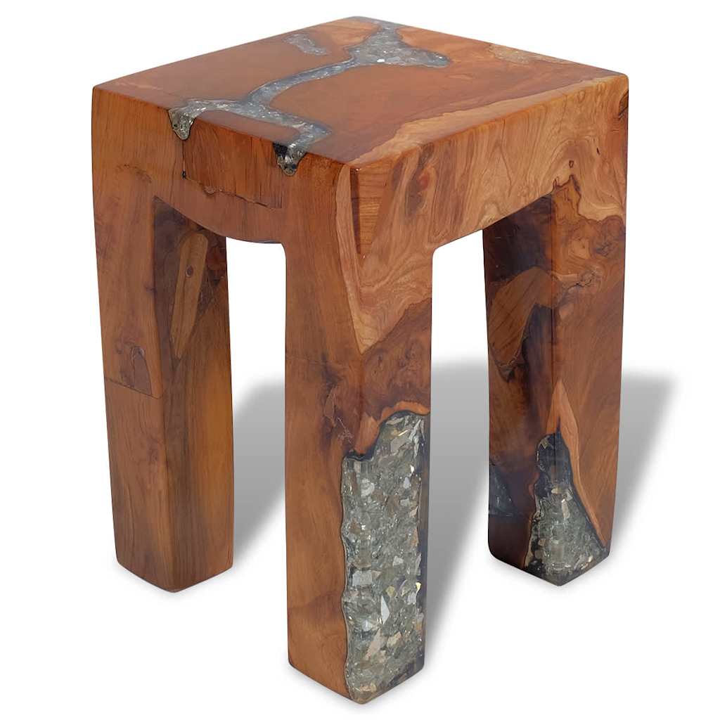 Stool | Multicolour | Solid teak wood | 30x30x40 cm | Classic/Traditional