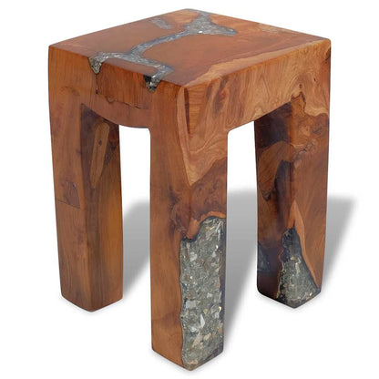 Stool | Multicolour | Solid teak wood | 30x30x40 cm | Classic/Traditional