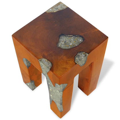 Stool | Multicolour | Solid teak wood | 30x30x40 cm | Classic/Traditional