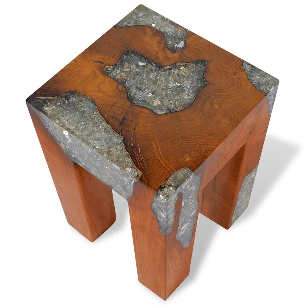 Stool | Multicolour | Solid teak wood | 30x30x40 cm | Classic/Traditional