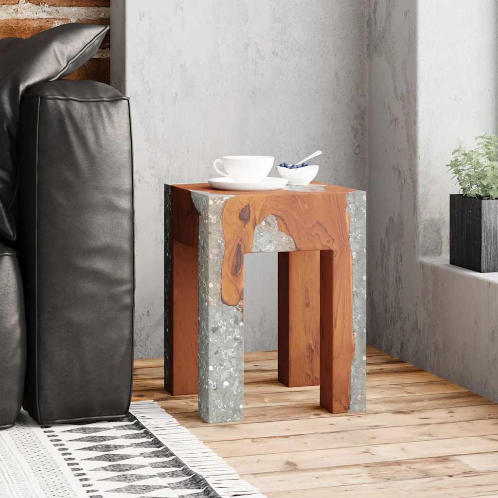 Stool | Multicolour | Solid teak wood | 30x30x40 cm | Classic/Traditional