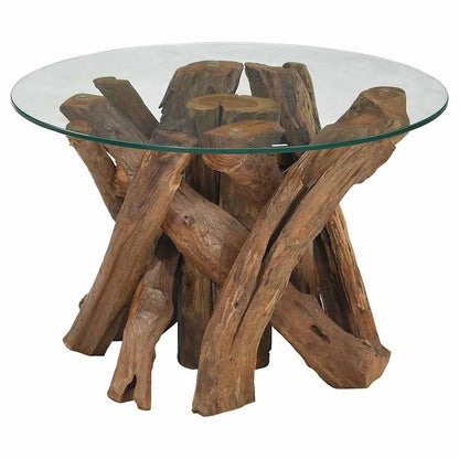 Coffee Table | Brown with a clear glass top