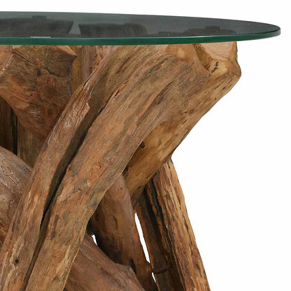 Coffee Table | Brown with a clear glass top