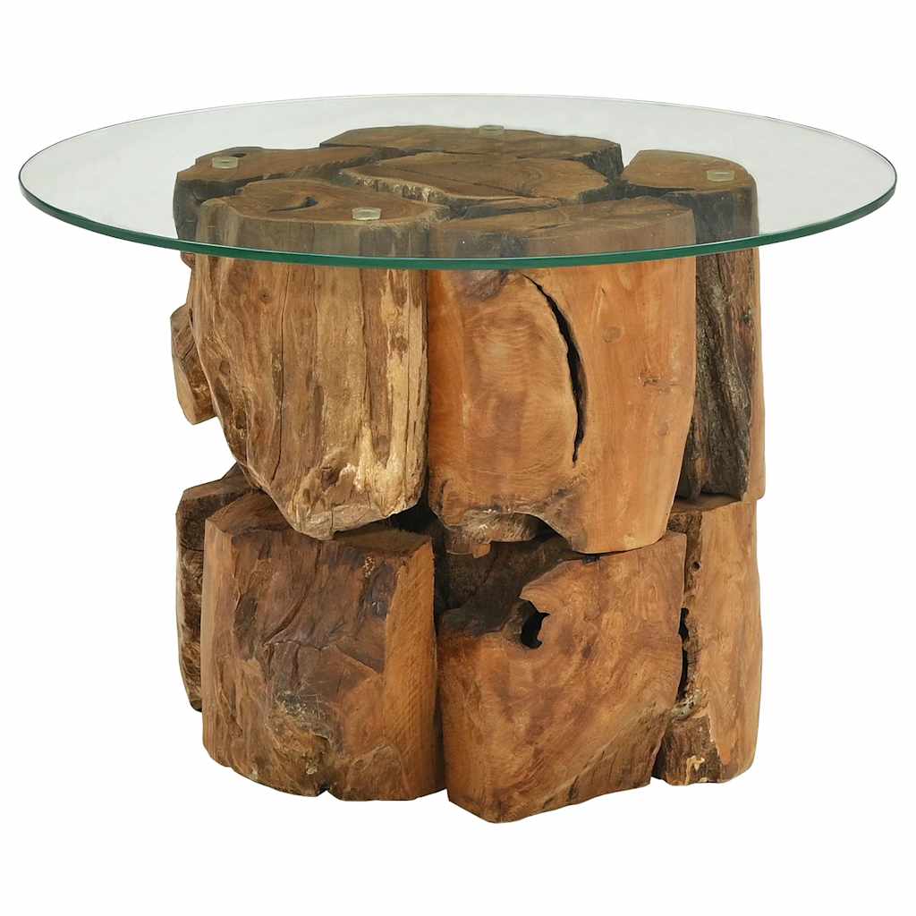 243474 vidaXL Coffee Table Solid Teak Driftwood 60 cm