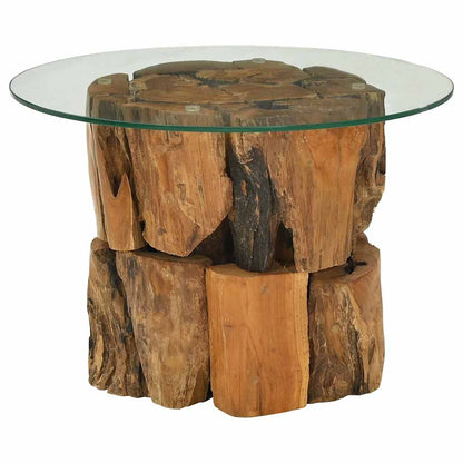 243474 vidaXL Coffee Table Solid Teak Driftwood 60 cm