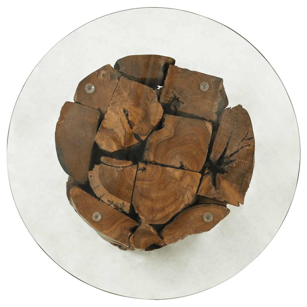 243474 vidaXL Coffee Table Solid Teak Driftwood 60 cm
