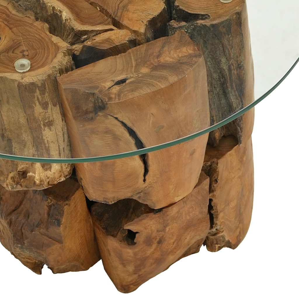 243474 vidaXL Coffee Table Solid Teak Driftwood 60 cm