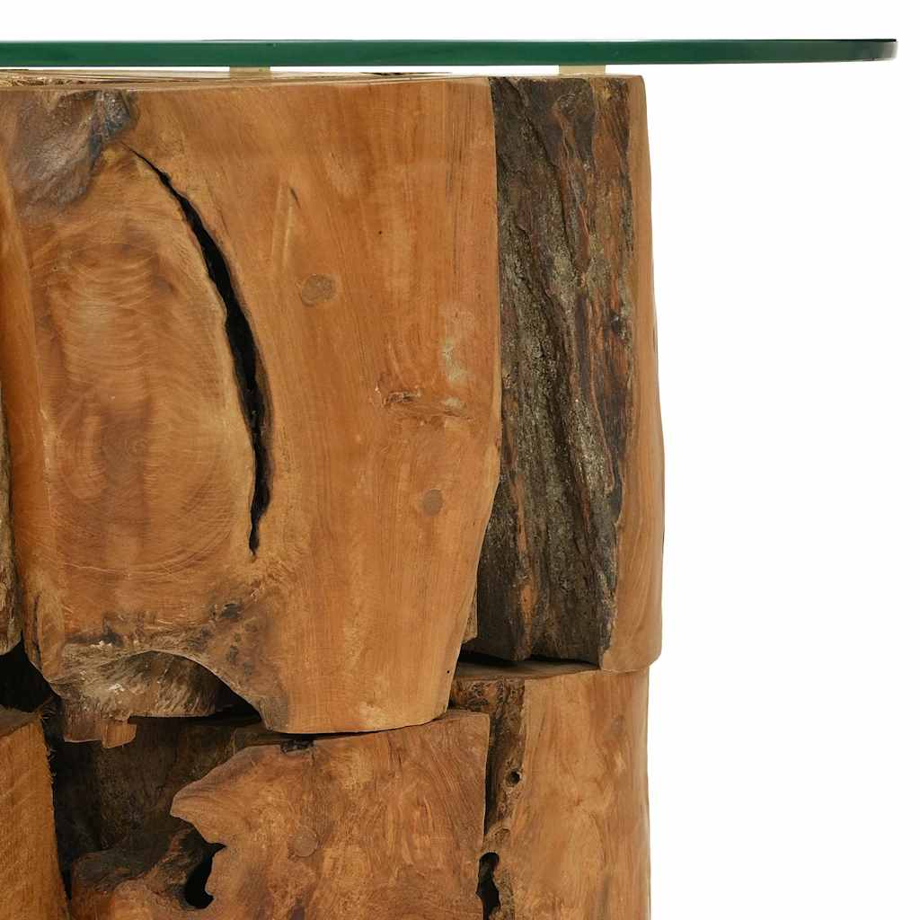 243474 vidaXL Coffee Table Solid Teak Driftwood 60 cm