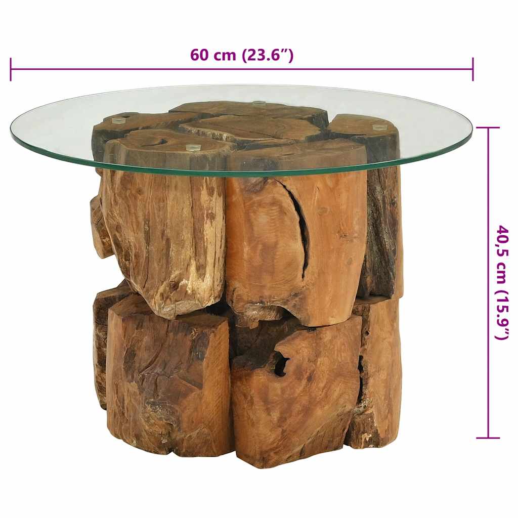 243474 vidaXL Coffee Table Solid Teak Driftwood 60 cm