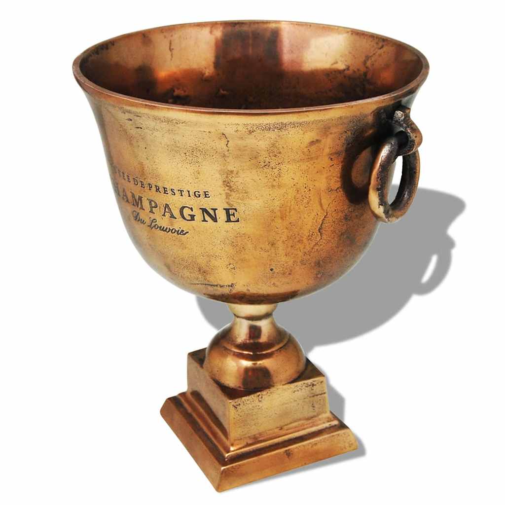 243498 vidaXL Trophy Cup Champagne Cooler Copper Brown