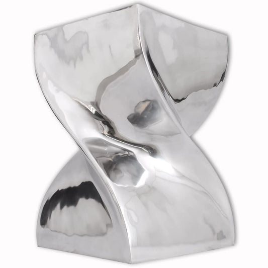 Stool | Silver | Aluminium | Compact | Lightweight | Side Table | Square