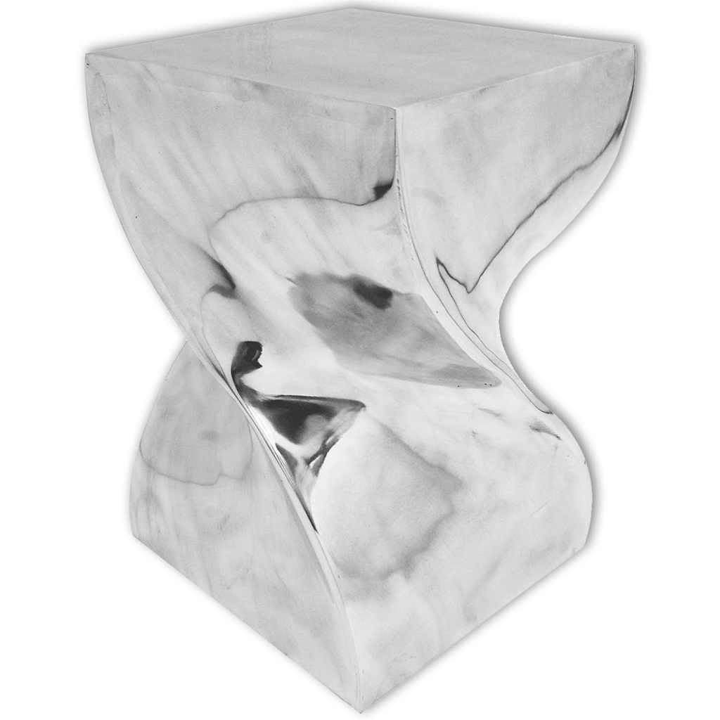 243507 vidaXL Stool/Side Table Twisted Shape Aluminium Silver
