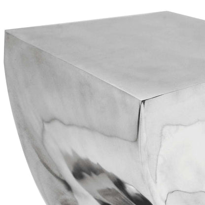 243507 vidaXL Stool/Side Table Twisted Shape Aluminium Silver