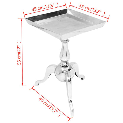 243511 vidaXL Side Table Square Aluminium Silver