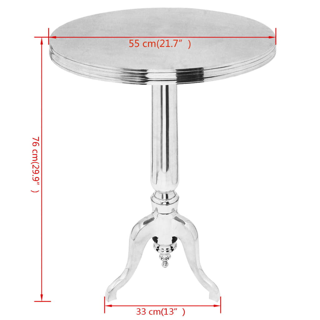 Side Table Round Aluminium Silver
