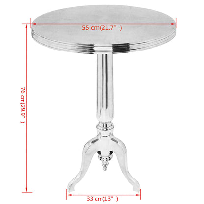 Side Table Round Aluminium Silver