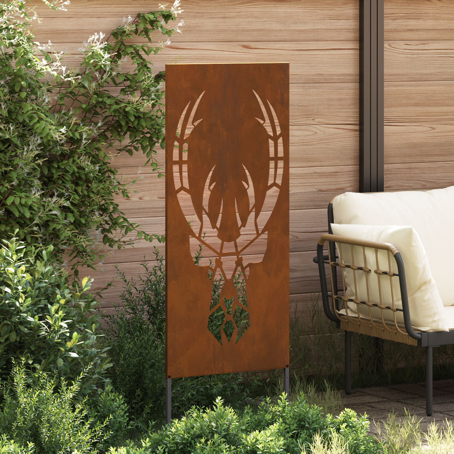 Garden Privacy Screen Rusty 50 x 140 cm Weathering steel