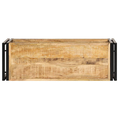 Tv Stand | Natural wood | Solid Mango Wood and Powder-Coated Iron