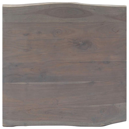 Coffee Table with Live Edges Grey 60x60x40 cm Solid Acacia Wood