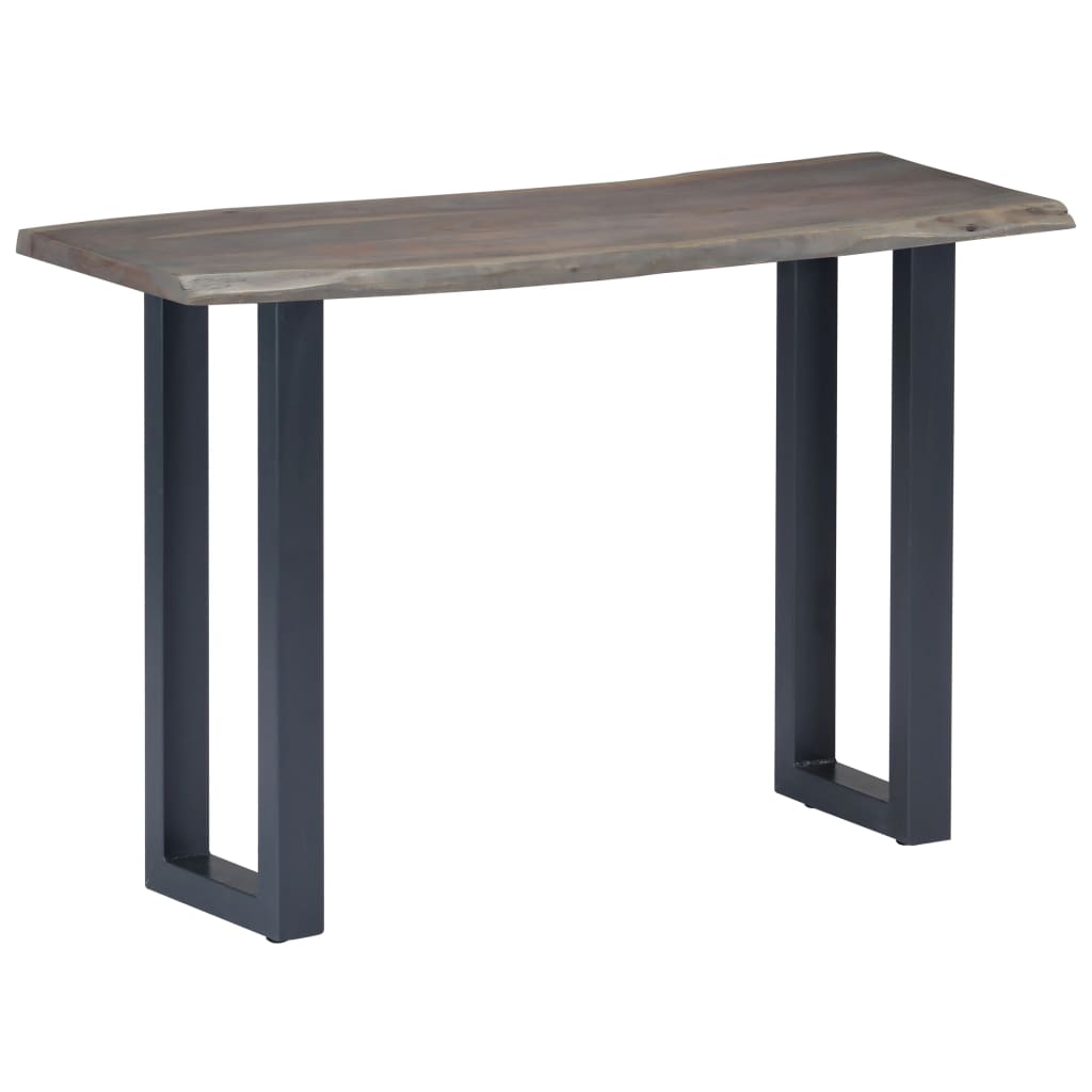Console Table Grey 115x35x76 cm Solid Aacia Wood and Iron