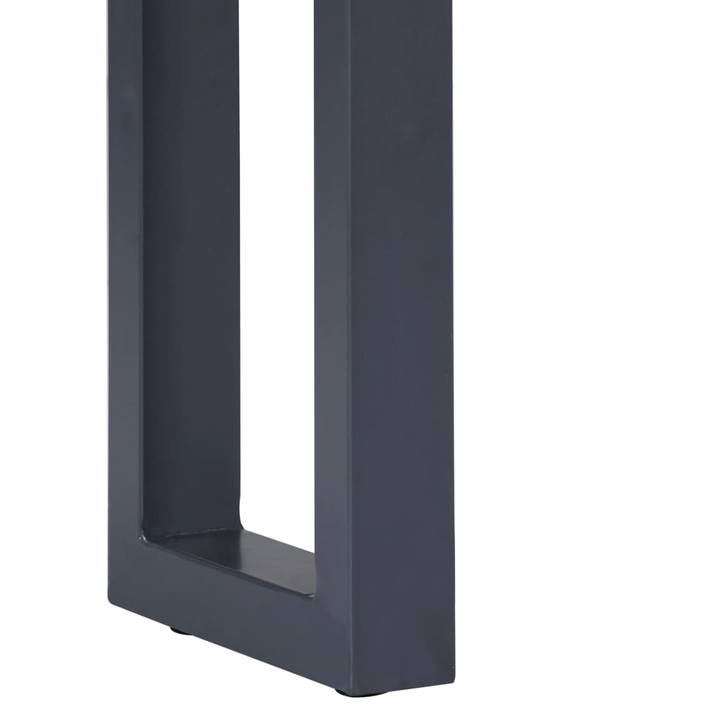 Console Table Grey 115x35x76 cm Solid Aacia Wood and Iron