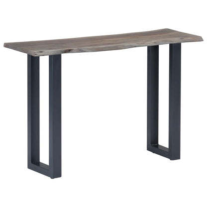Console Table Grey 115x35x76 cm Solid Aacia Wood and Iron