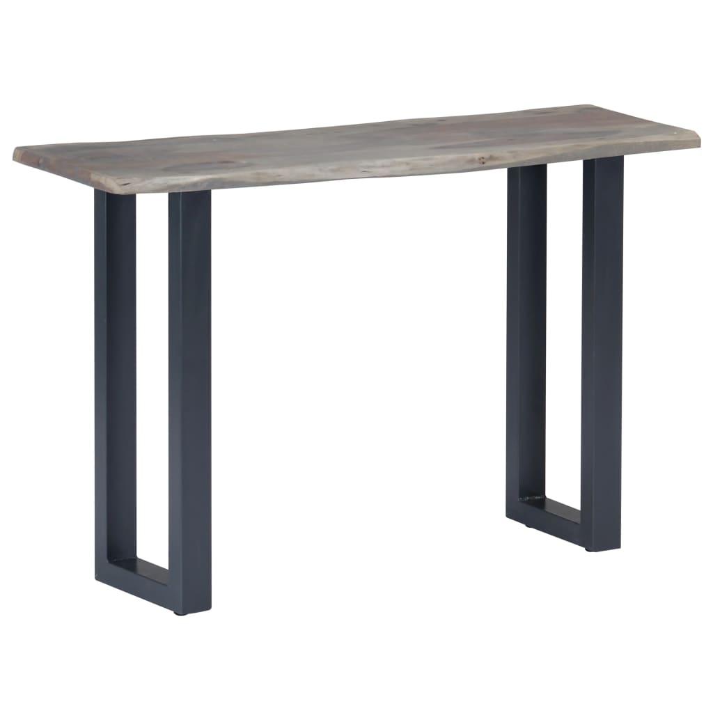 Console Table Grey 115x35x76 cm Solid Aacia Wood and Iron