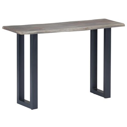 Console Table Grey 115x35x76 cm Solid Aacia Wood and Iron