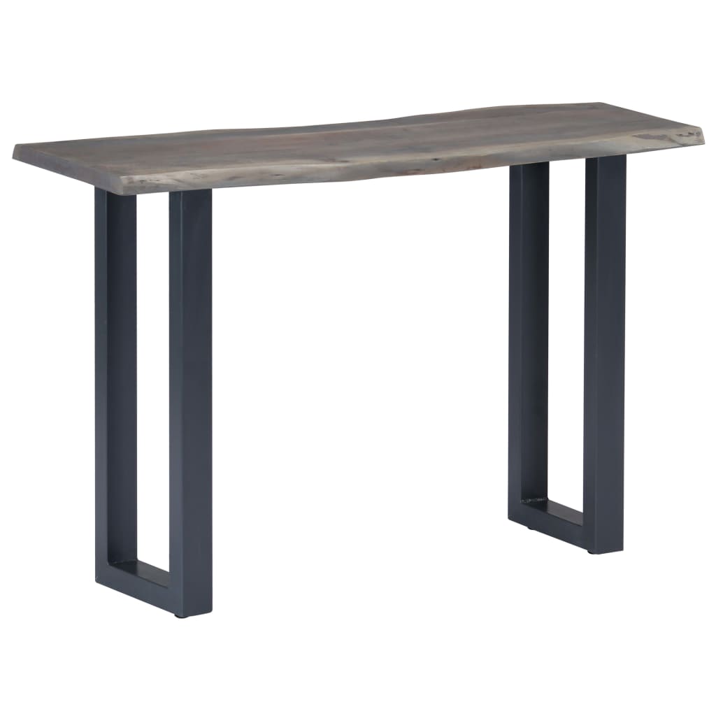 Console Table Grey 115x35x76 cm Solid Aacia Wood and Iron