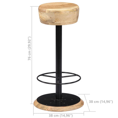 Bar Chairs 2 pcs Solid Mango Wood