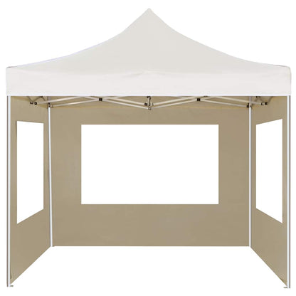 Professional Folding Party Tent with Walls Aluminium 3x3 m Cream