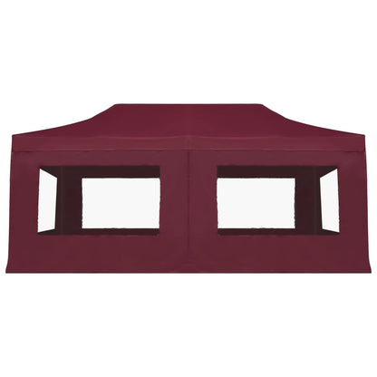 Professional Folding Party Tent with Walls Aluminium 6x3 m Wine Red