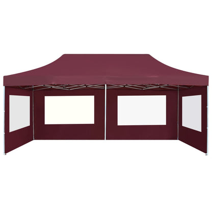 Professional Folding Party Tent with Walls Aluminium 6x3 m Wine Red