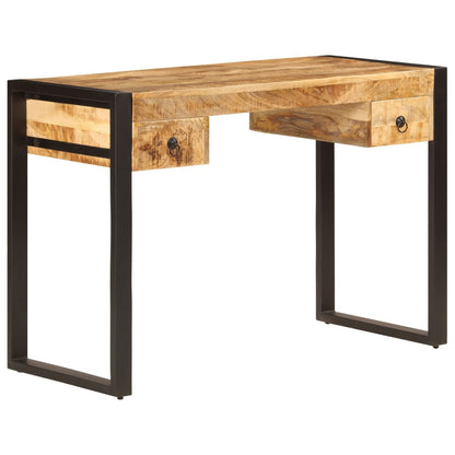 247400 vidaXL Desk with 2 Drawers 110x50x77 cm Solid Mango Wood