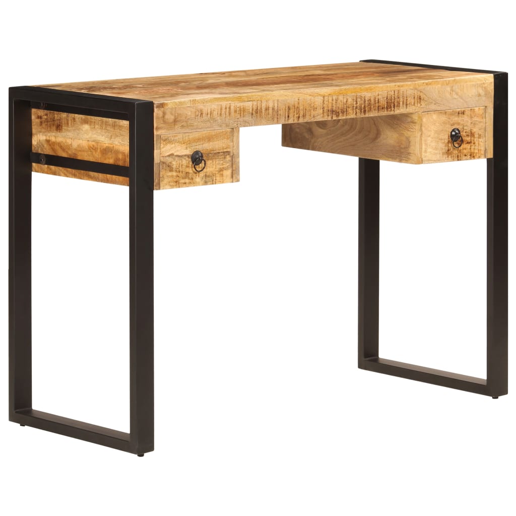 247400 vidaXL Desk with 2 Drawers 110x50x77 cm Solid Mango Wood