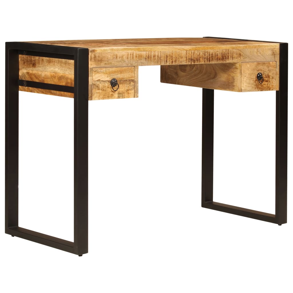 247400 vidaXL Desk with 2 Drawers 110x50x77 cm Solid Mango Wood