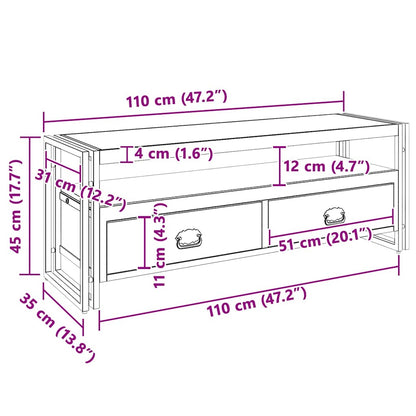 TV Cabinet 120x35x45 cm Solid Mango Wood