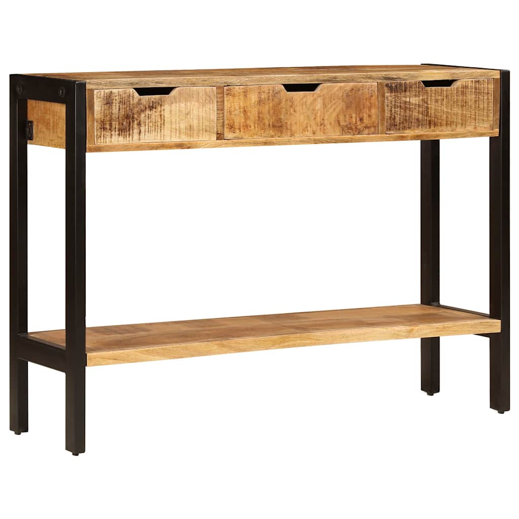 247406 vidaXL Sideboard with 3 Drawers 110x35x75 cm Solid Mango Wood