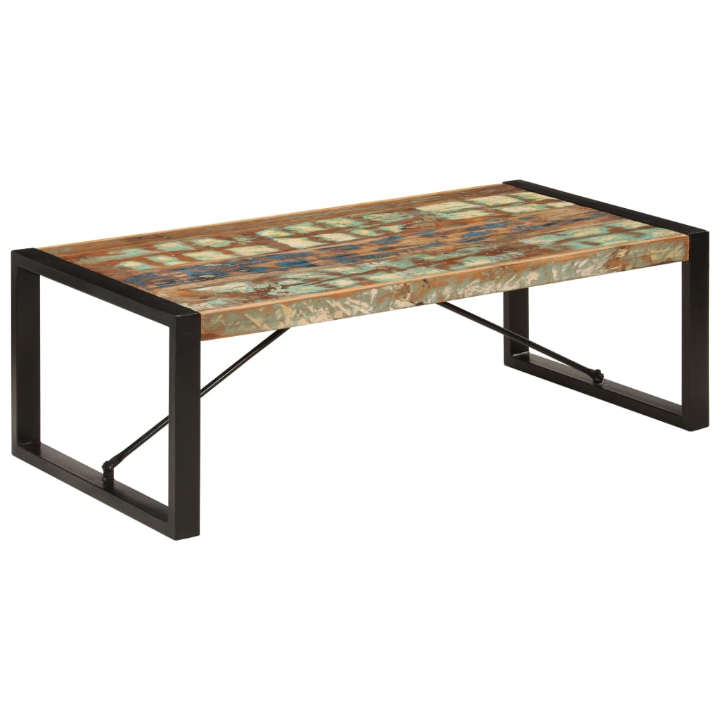 Coffee Table | Multicolour | Solid Reclaimed Wood | 120 cm long | Durable