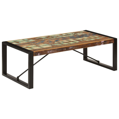 Coffee Table | Multicolour | Solid Reclaimed Wood | 120 cm long | Durable