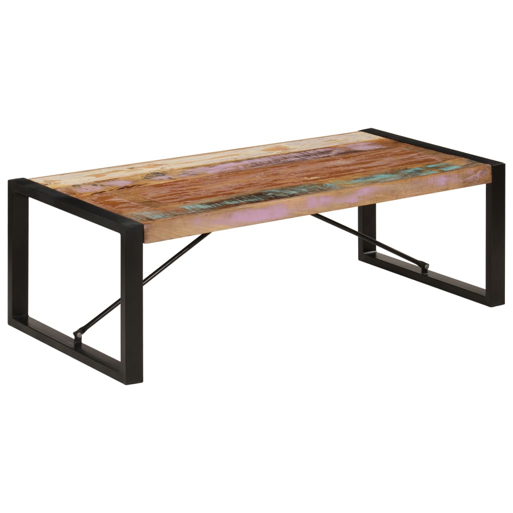 Coffee Table | Multicolour | Solid Reclaimed Wood | 120 cm long | Durable