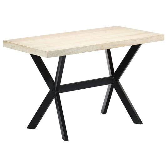 Dining Table | White and black | Solid mango wood, steel | 120x60x75 cm