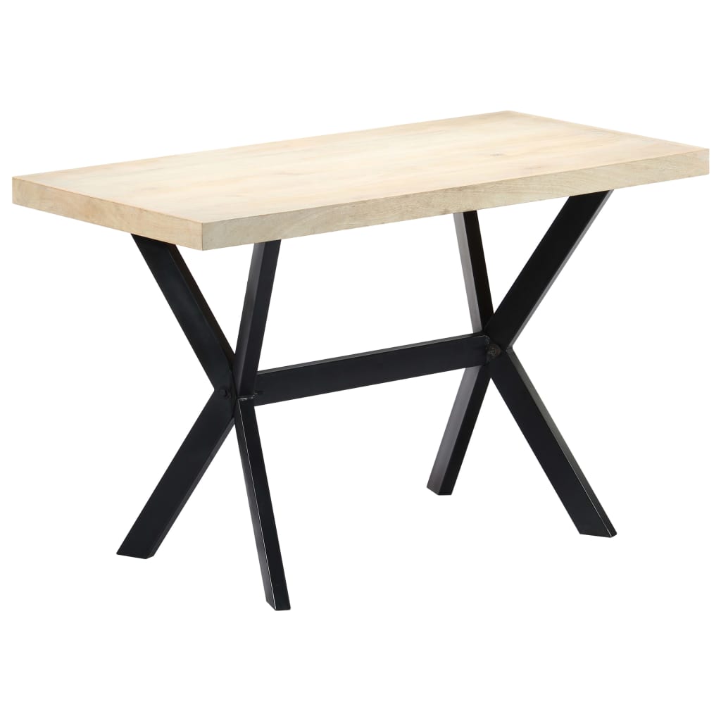 Dining Table White 120x60x75 cm Solid Mango Wood