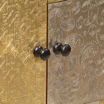 Sideboard | Honey finish with colourful decorative panels