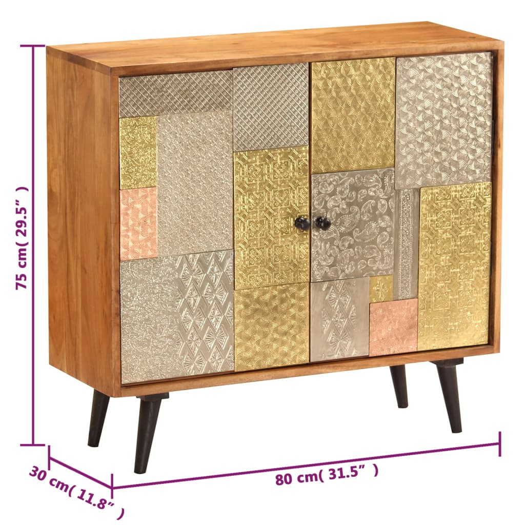 Sideboard | Honey finish with colourful decorative panels
