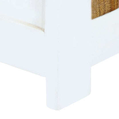 Highboard White and Brown 40x30x128 cm Solid Rough Mango Wood