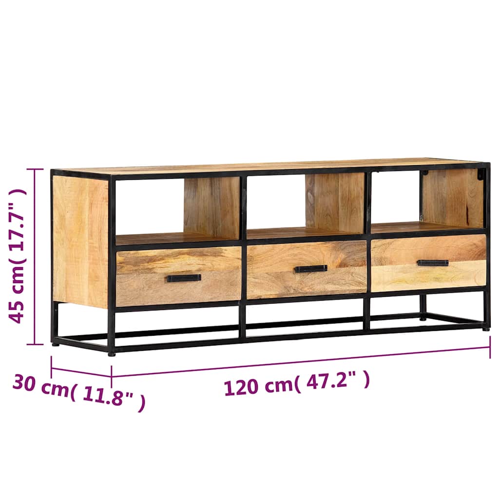 247742 vidaXL TV Cabinet 120x30x45 cm Solid Mango Wood