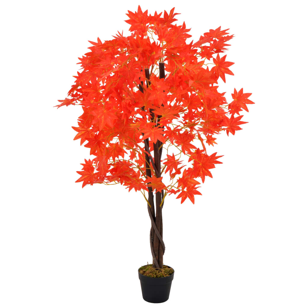 Artificial Plant Maple Tree with Pot Red 120 cm showcasing lifelike leaves and realistic details in a decorative pot.